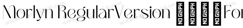 Morlyn RegularVersion 1003Fontsel字体转换